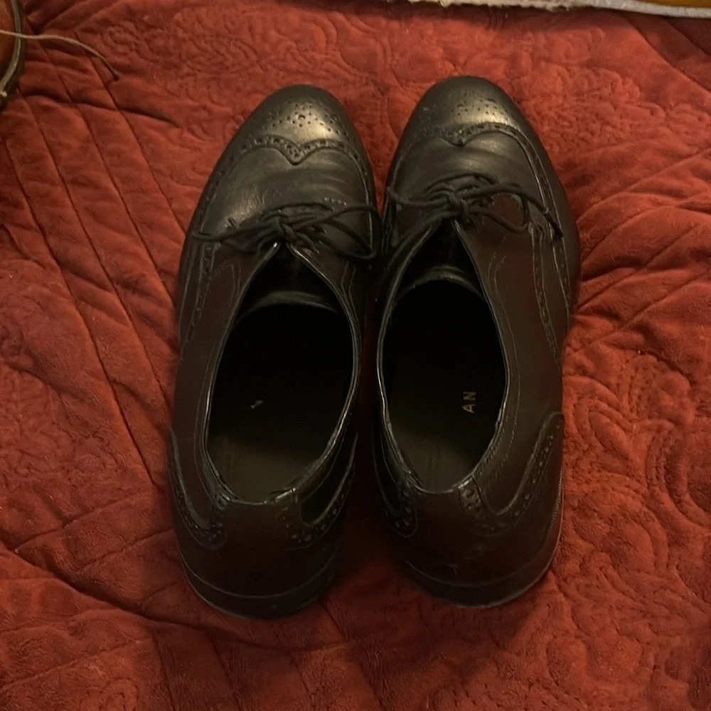 Cole Haan Men's Grand .0S Wingtip Oxford Dress Shoes Black‎ Size 12M preowned